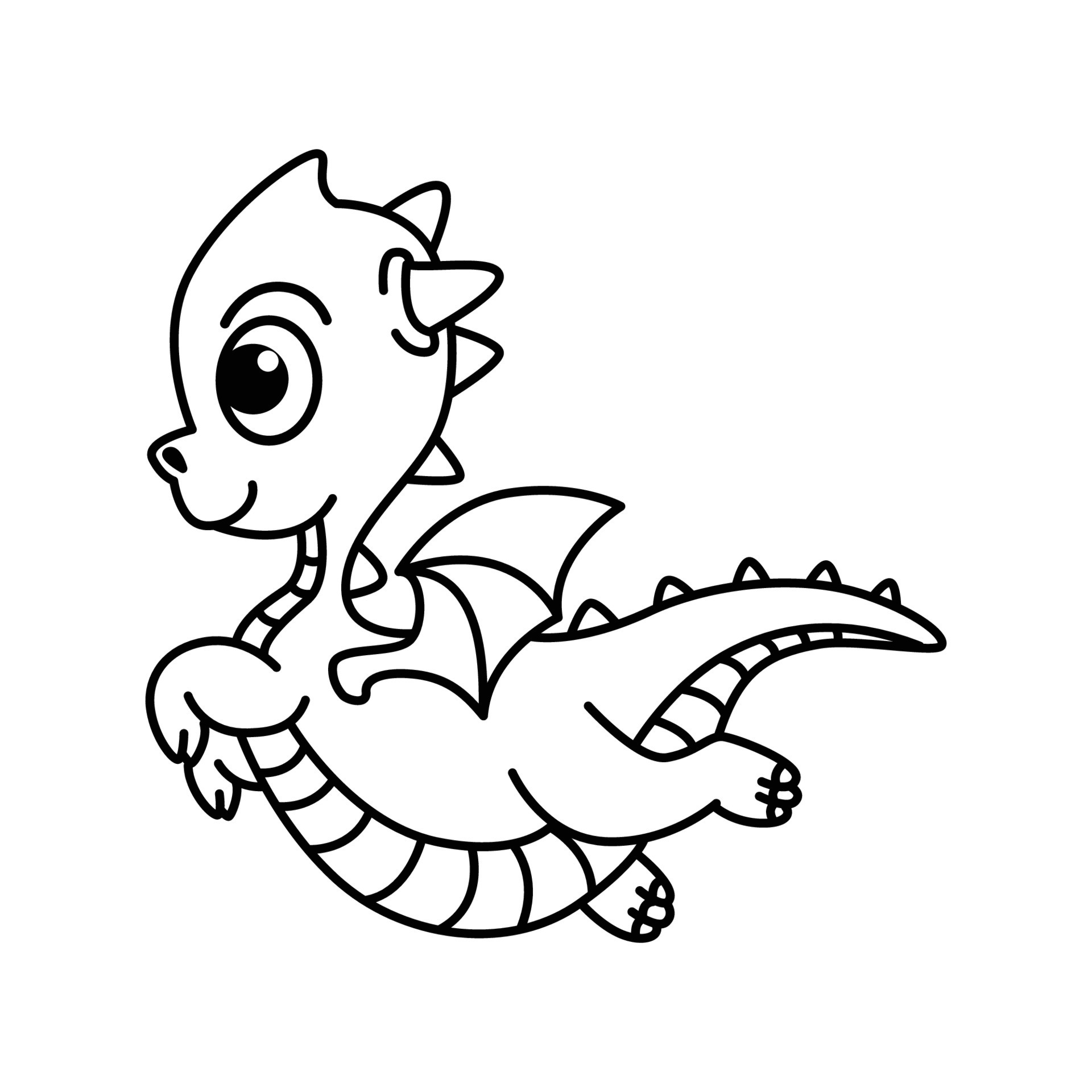 Baby Dragon cartoon vector coloring page 22355272 Vector Art at Vecteezy