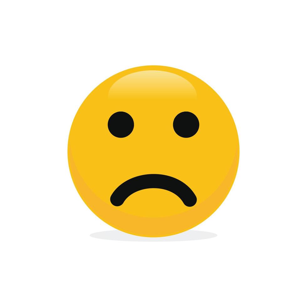 Sad face emoticon icon vector