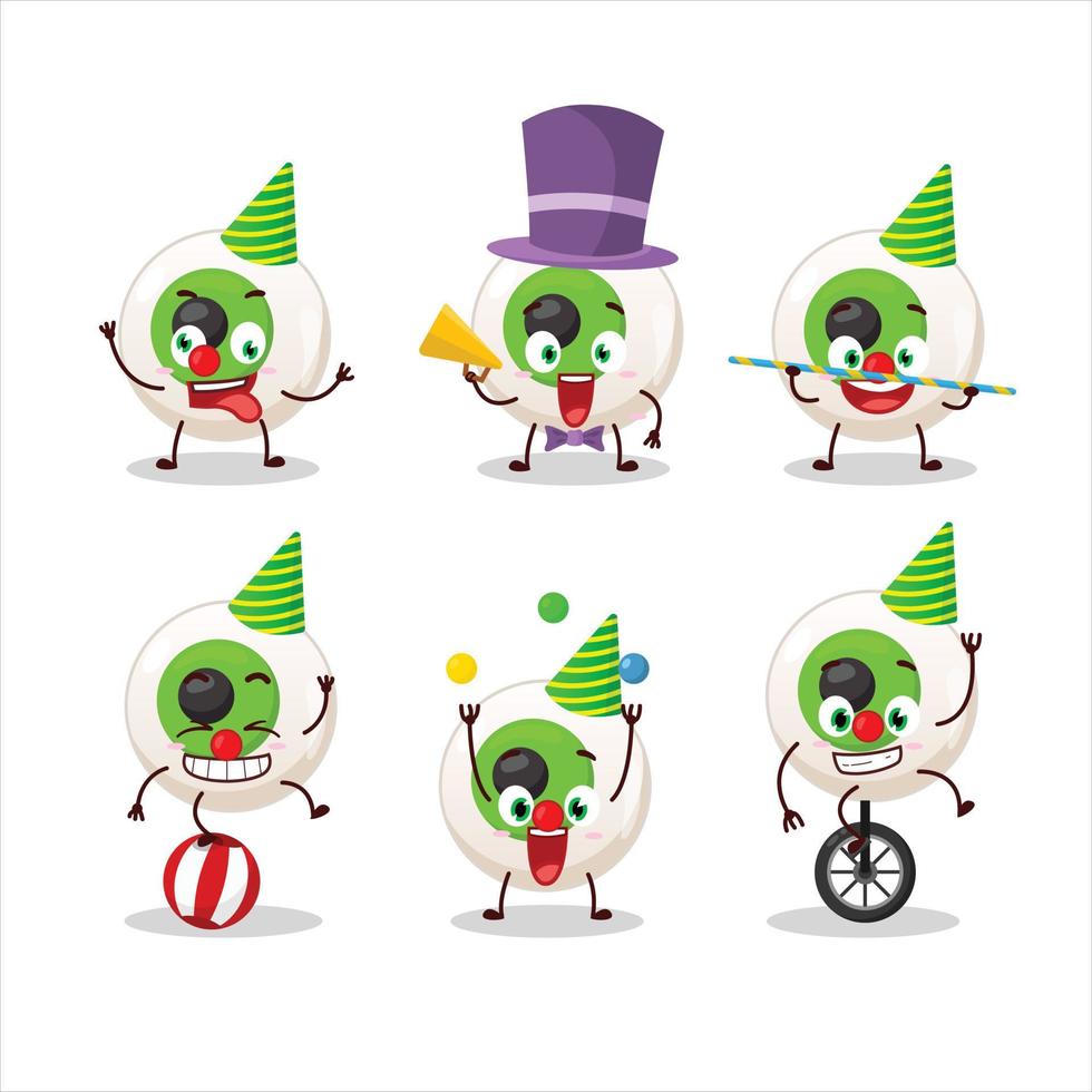 Cartoon character of eye candy with various circus shows vector