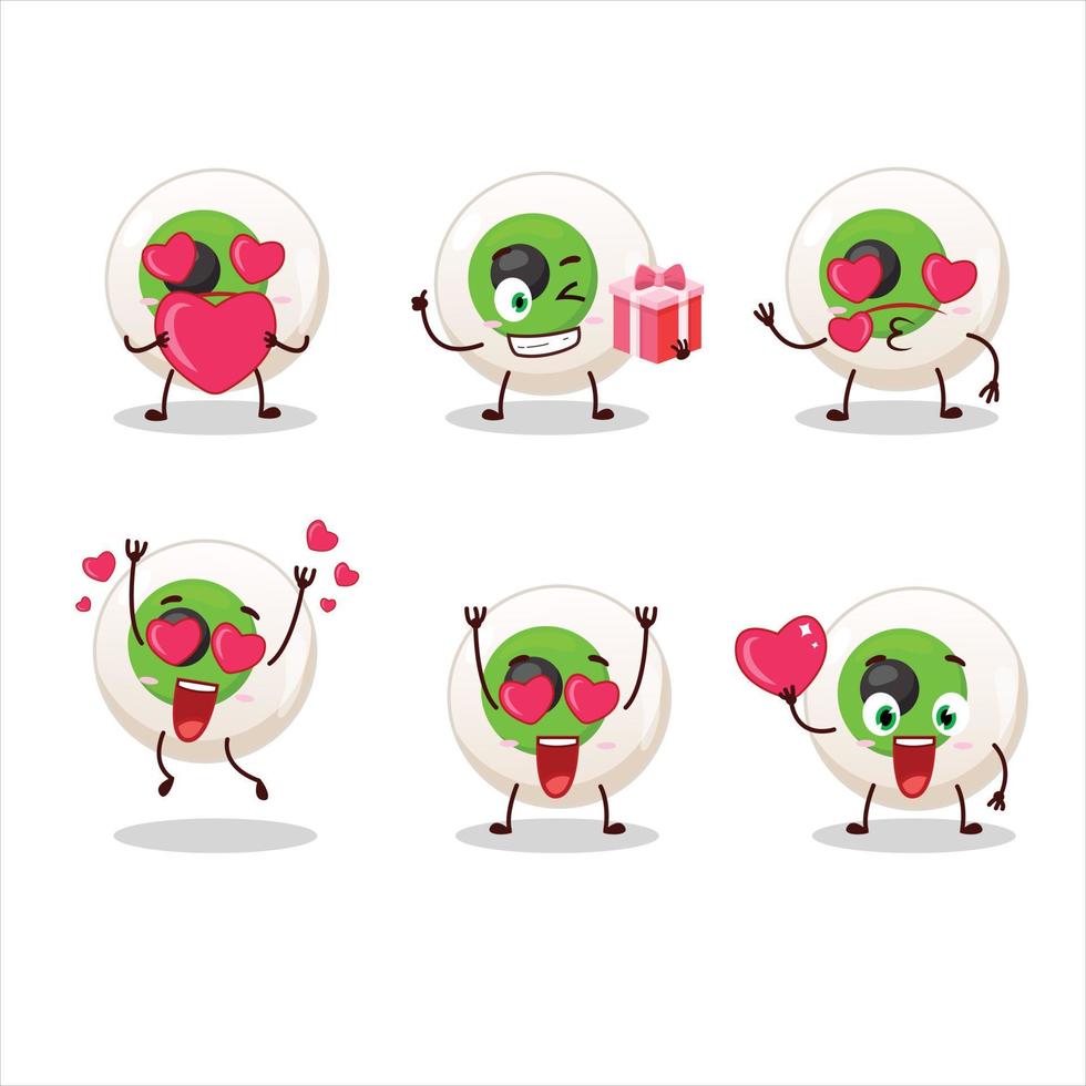 ojo caramelo dibujos animados personaje con amor linda emoticon vector