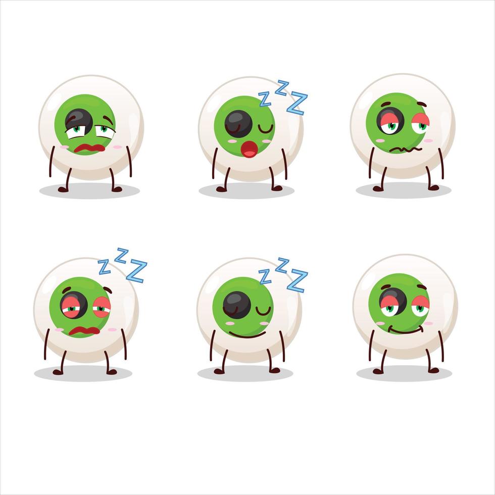 Cartoon character of eye candy with sleepy expression vector