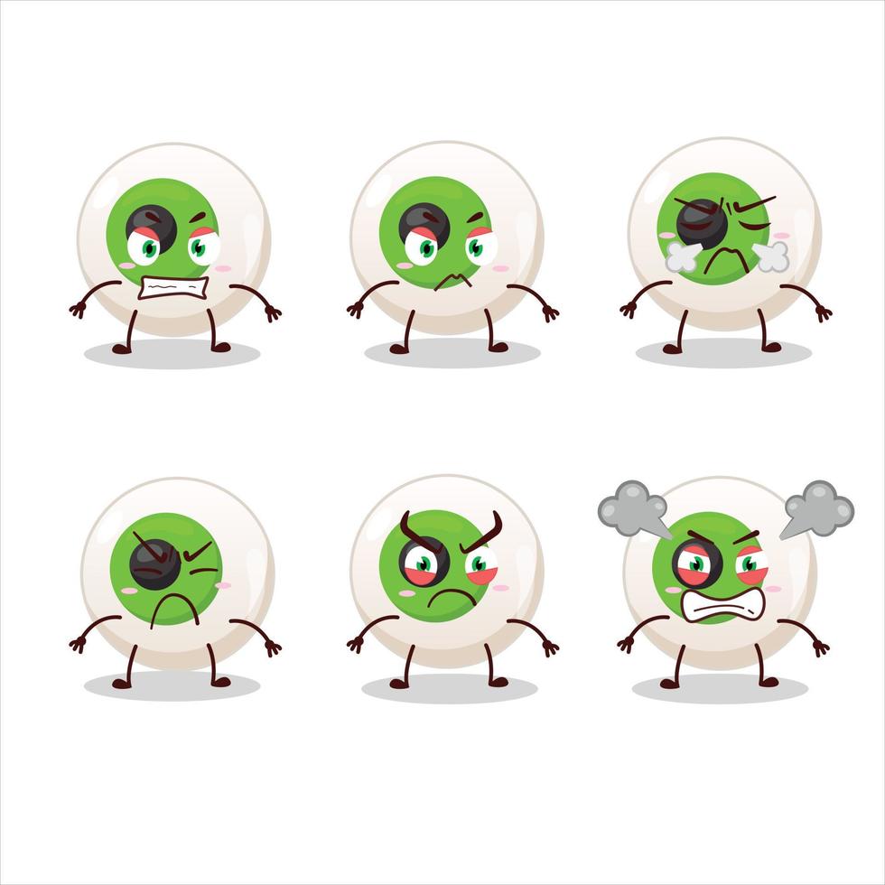 Eye candy cartoon character with various angry expressions vector