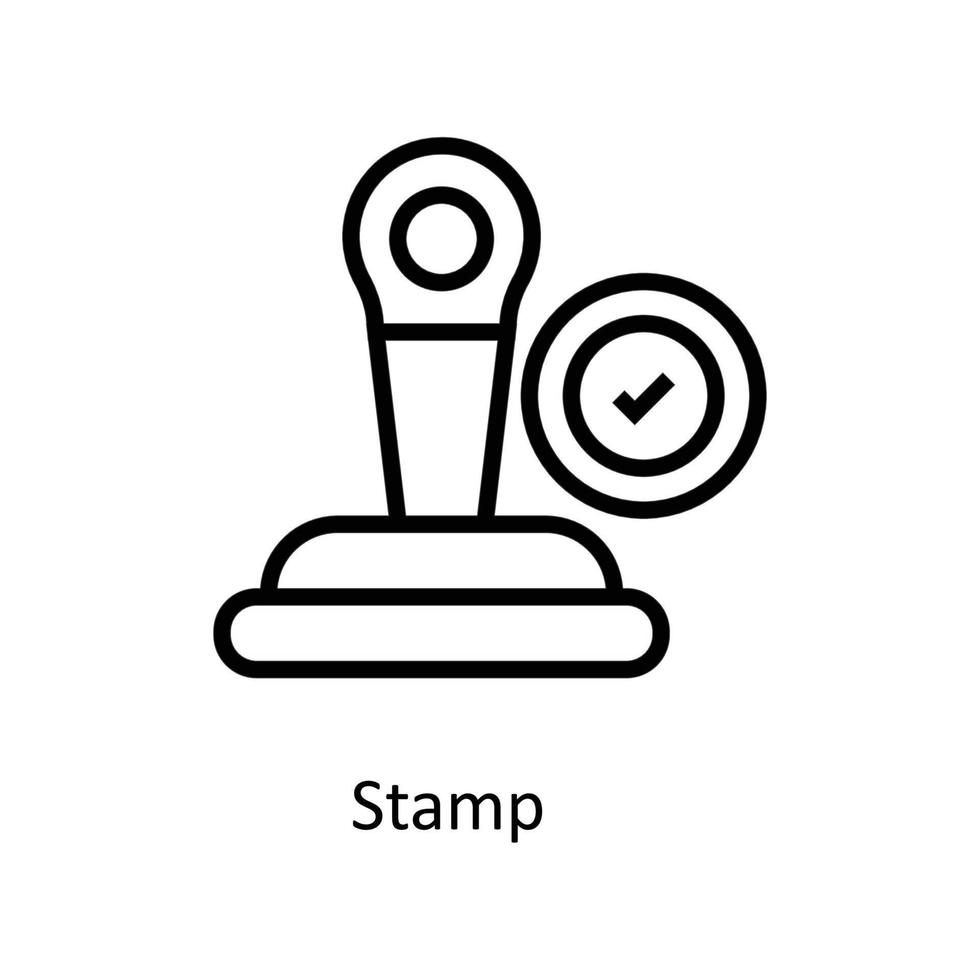 Stamp  Vector  outline Icons. Simple stock illustration stock