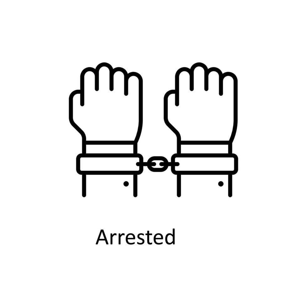Arrested Vector  outline Icons. Simple stock illustration stock