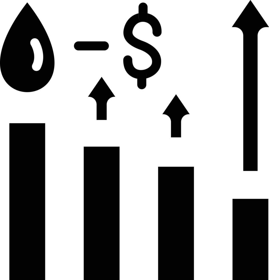 petróleo precio incrementar vector icono estilo