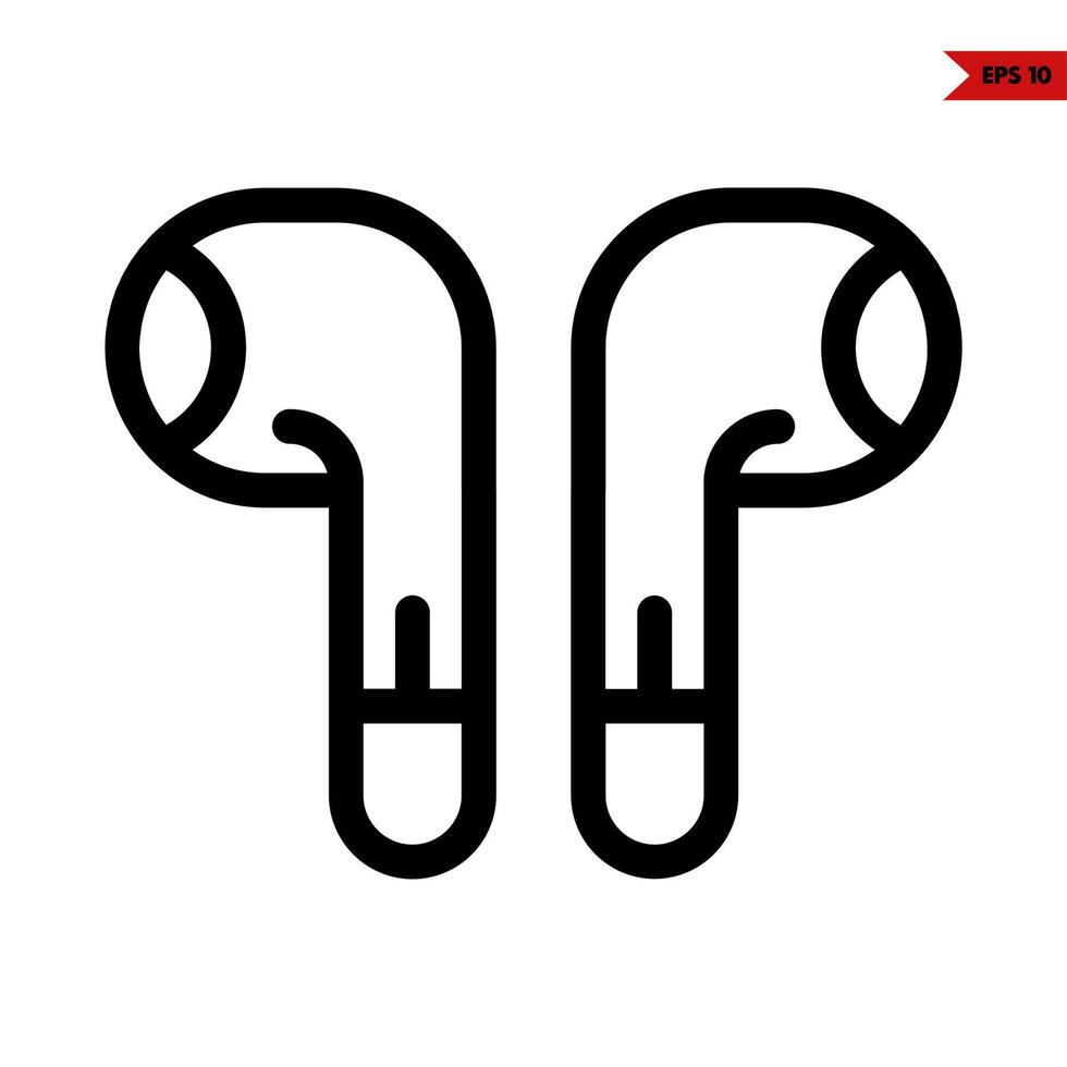 airpods línea icono vector