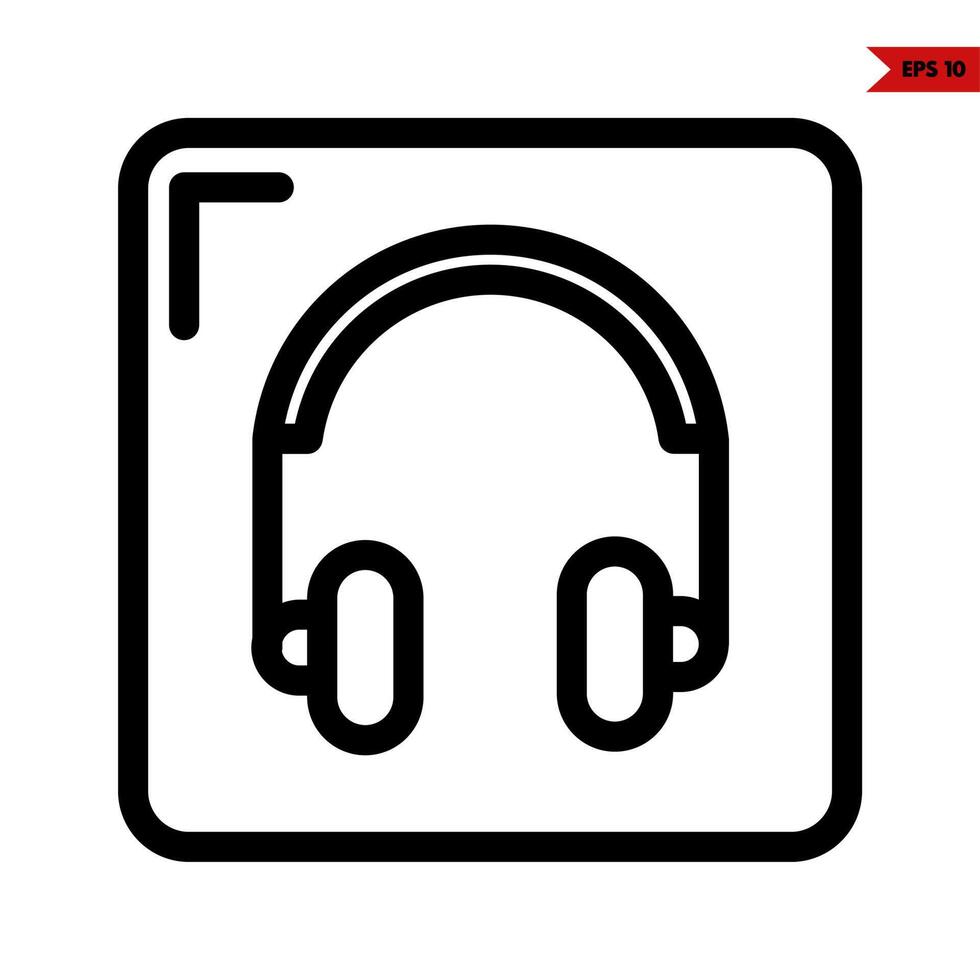 headphone line icon vector