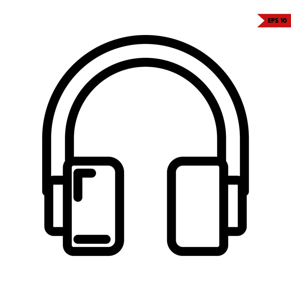 headphone line icon vector