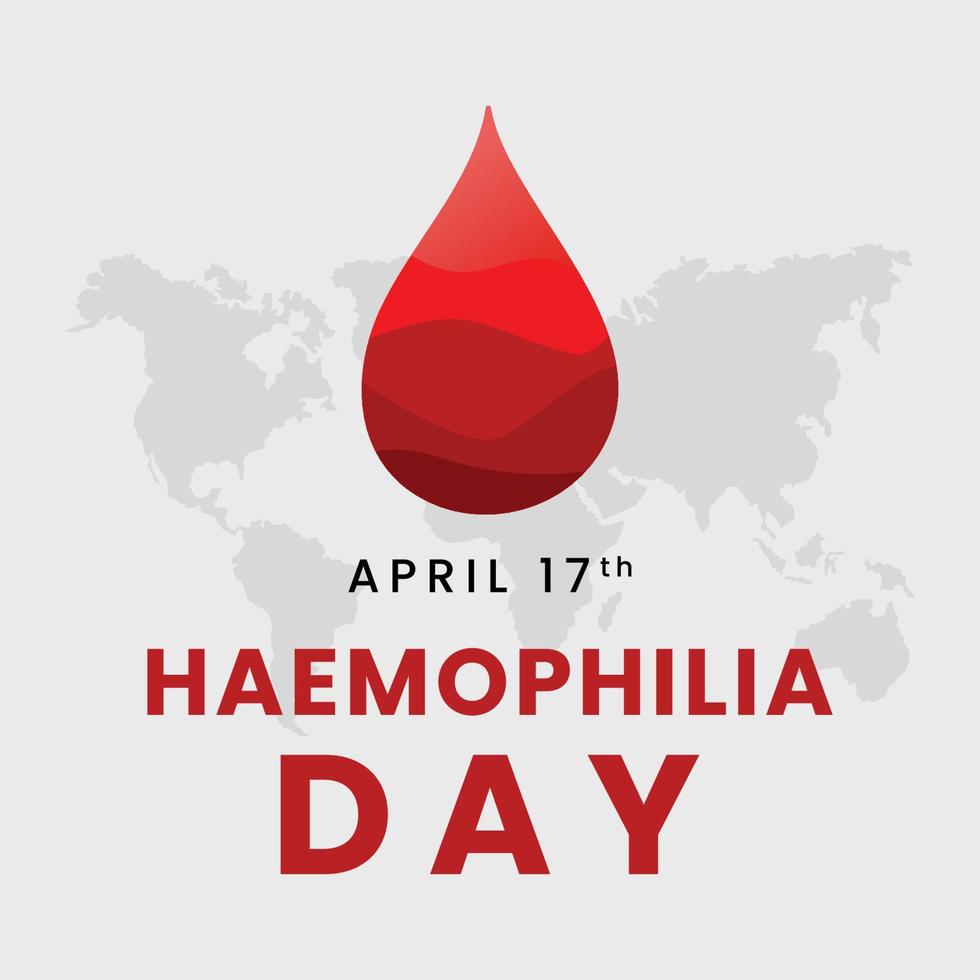 World Haemophilia Day on April 17. Hemophilia awareness day. Health awareness vector template for banner, card, poster, background.