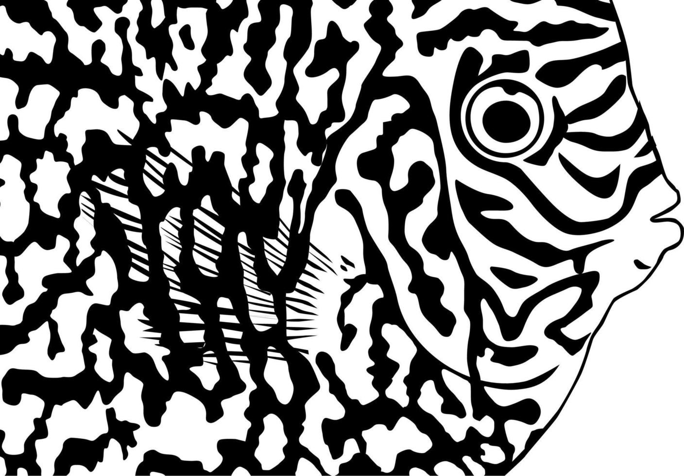 Artistic Motifs Pattern Inspired by Symphysodon or Discus Fish, for decoration, ornate, background, website, wallpaper, fashion, interior, cover, animal print, or graphic design element vector