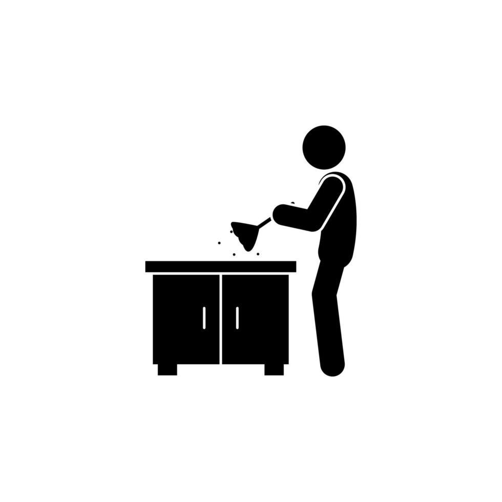 man dusting vector icon