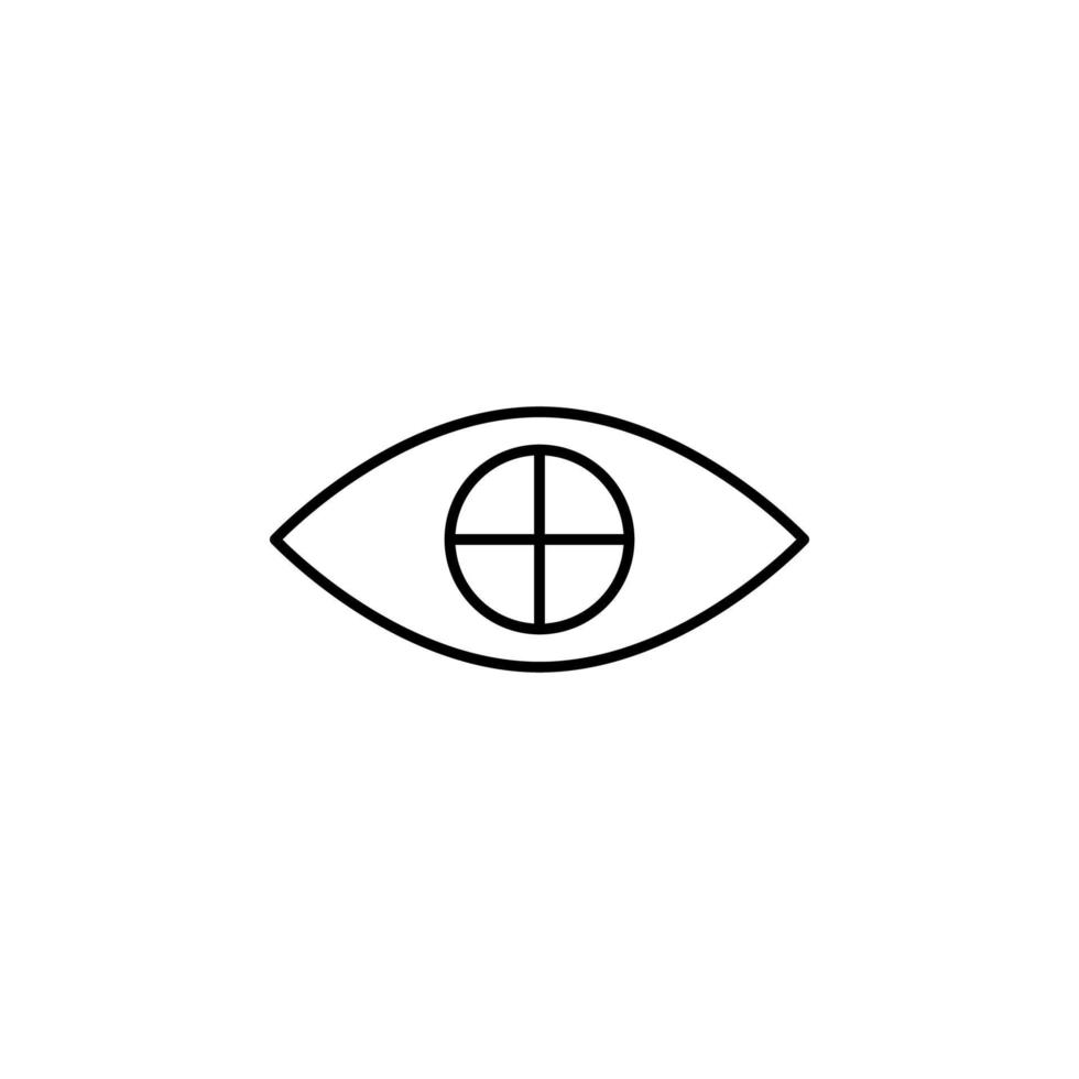 cross on eye vector icon
