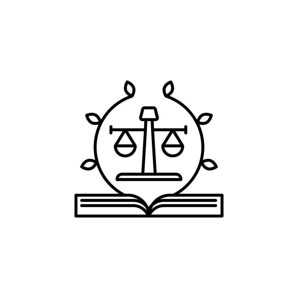 Justice, book, balance vector icon