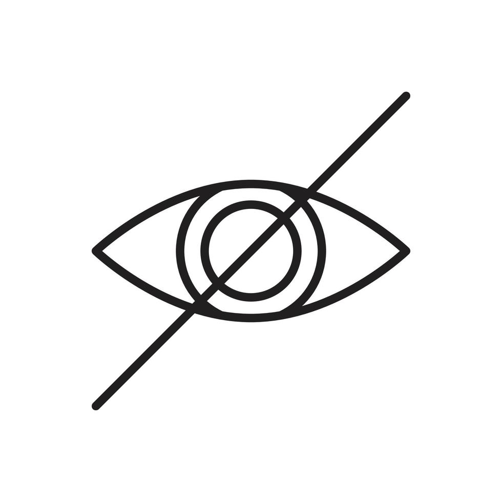 Editable Icon of Eye Don't Look, Vector illustration isolated on white background. using for Presentation, website or mobile app