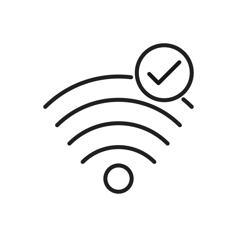 Editable Icon of Wi-fi Connecting Success , Vector illustration isolated on white background. using for Presentation, website or mobile app