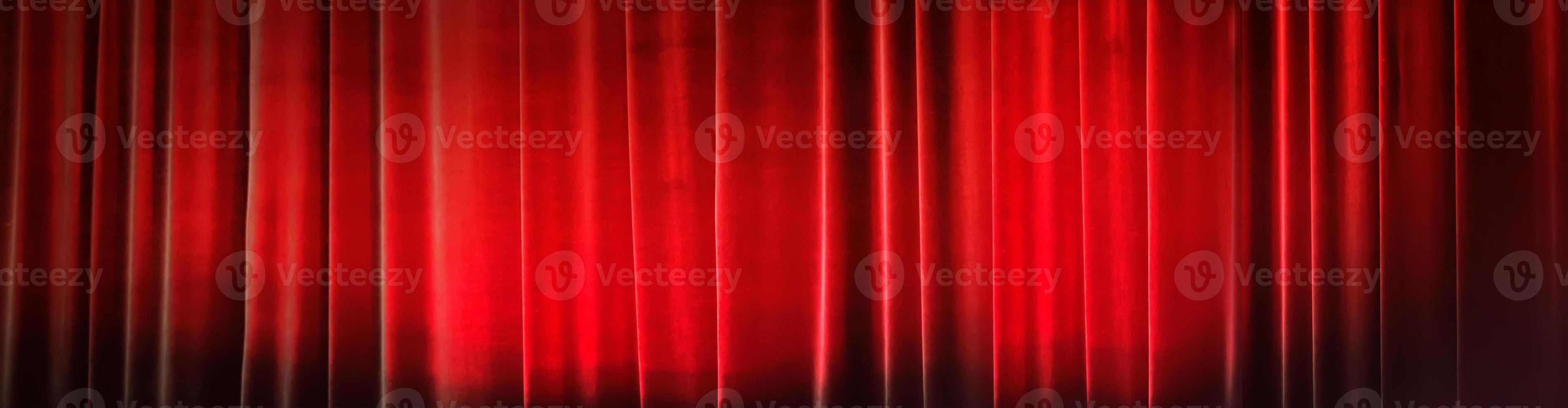 Banner background concert curtain red. Theater curtains. photo