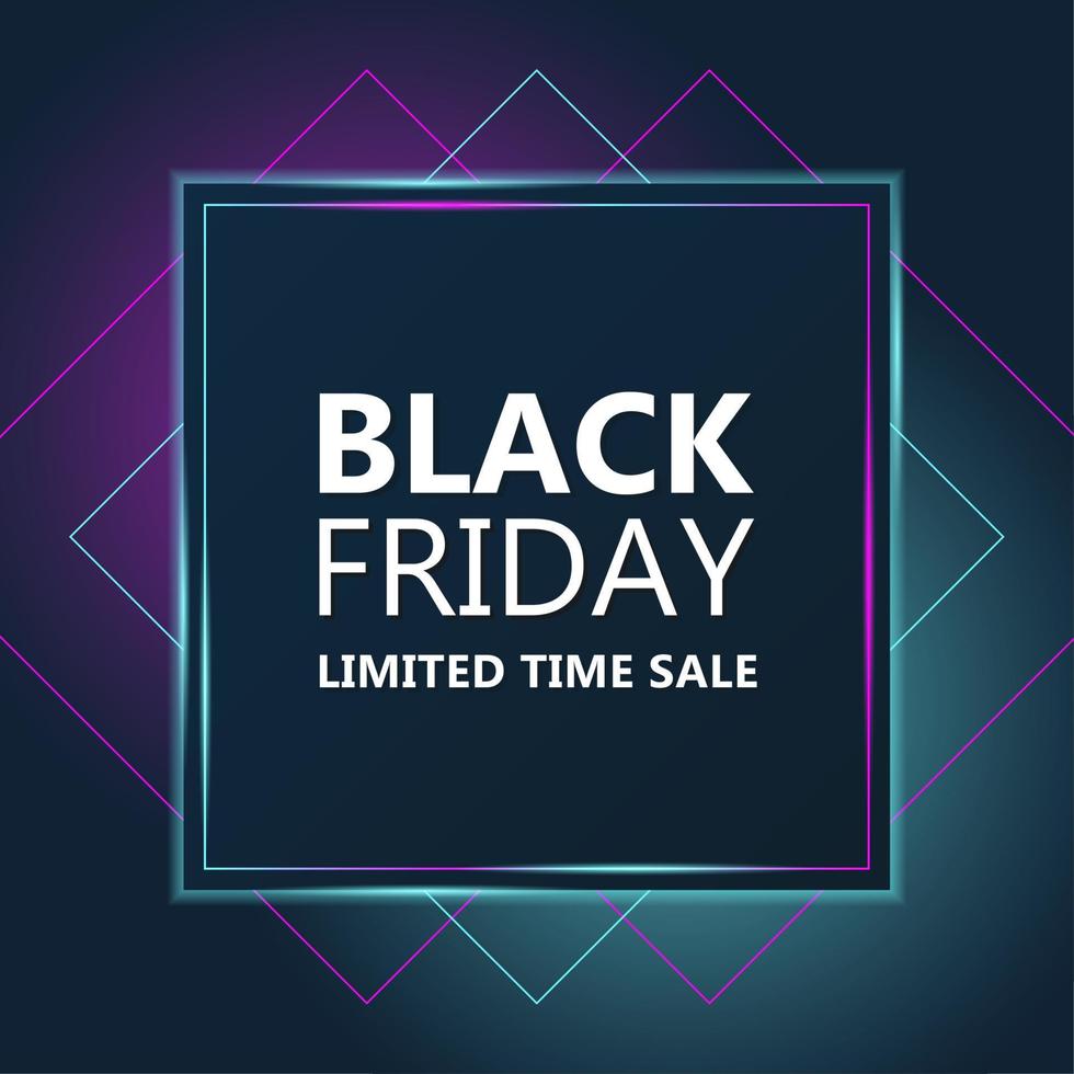 black friday sale neon vector banners.