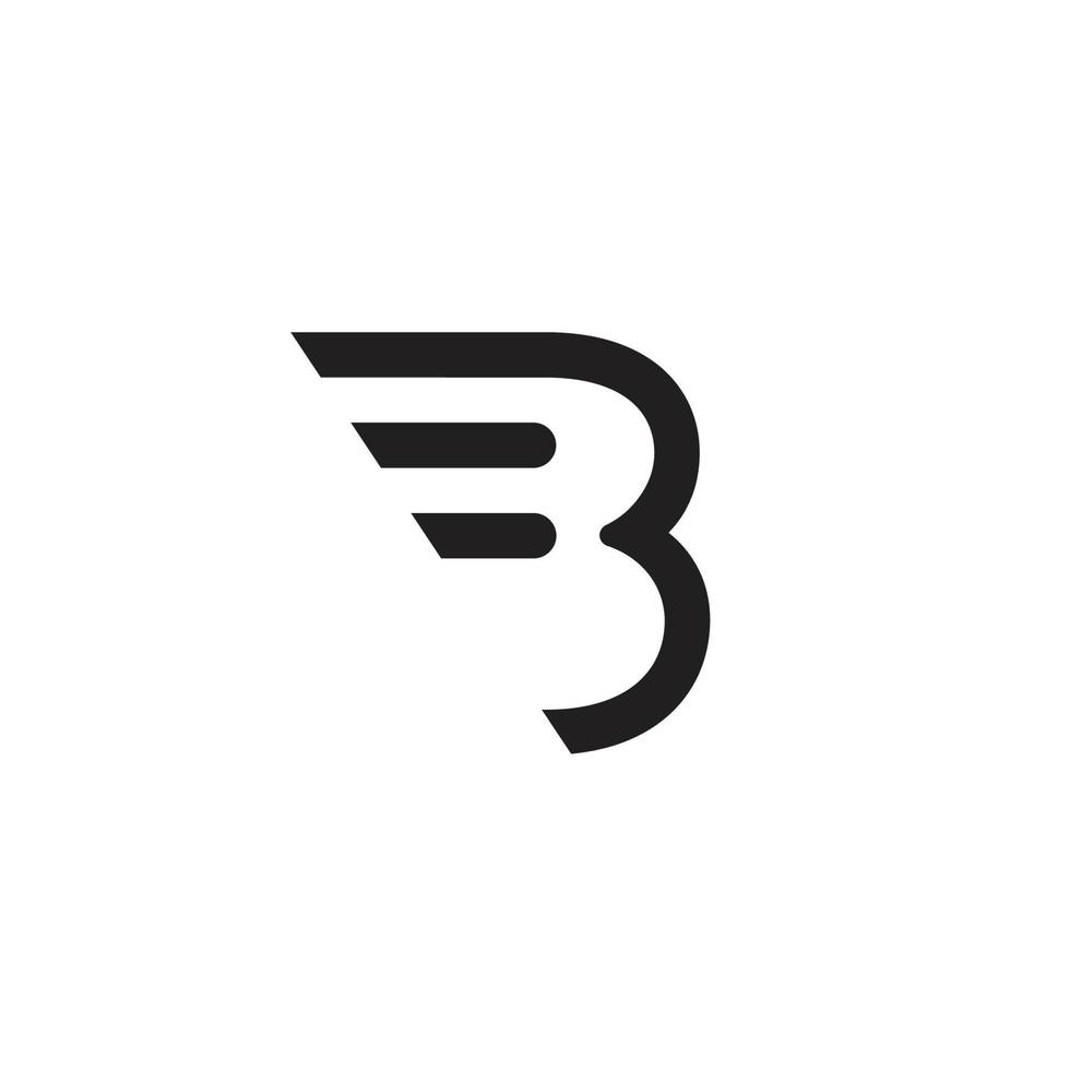 B letter alphabet font abstract logo design icon vector