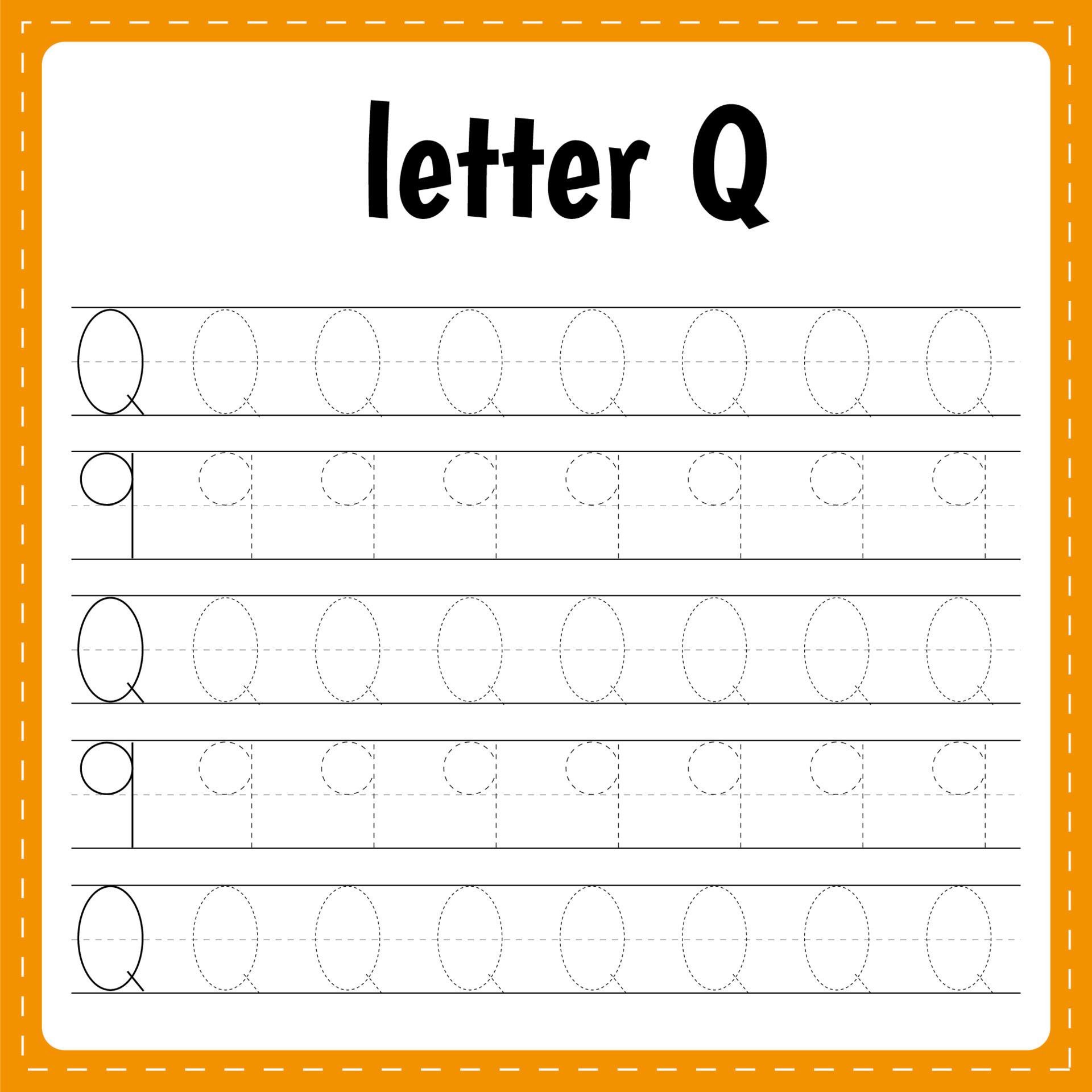 Writing letters. Tracing page. Practice sheet. Worksheet for kids