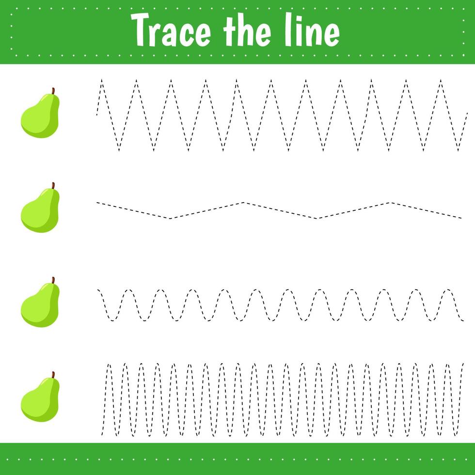 Trace the line. ducational  game for children vector