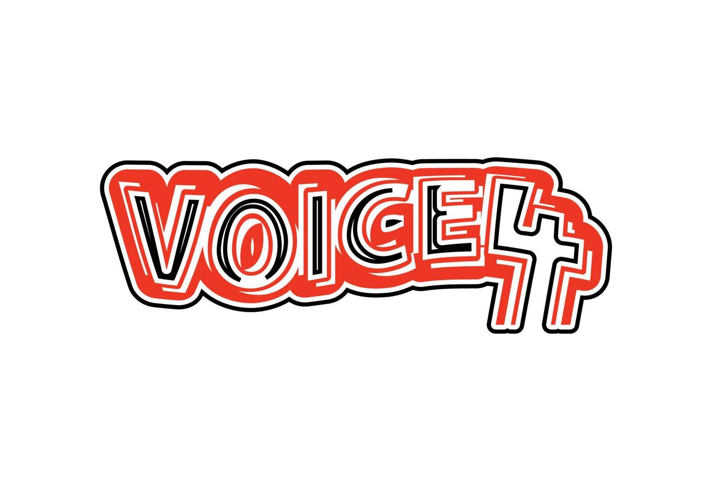 Voice 4 letter logo and icon design template vector