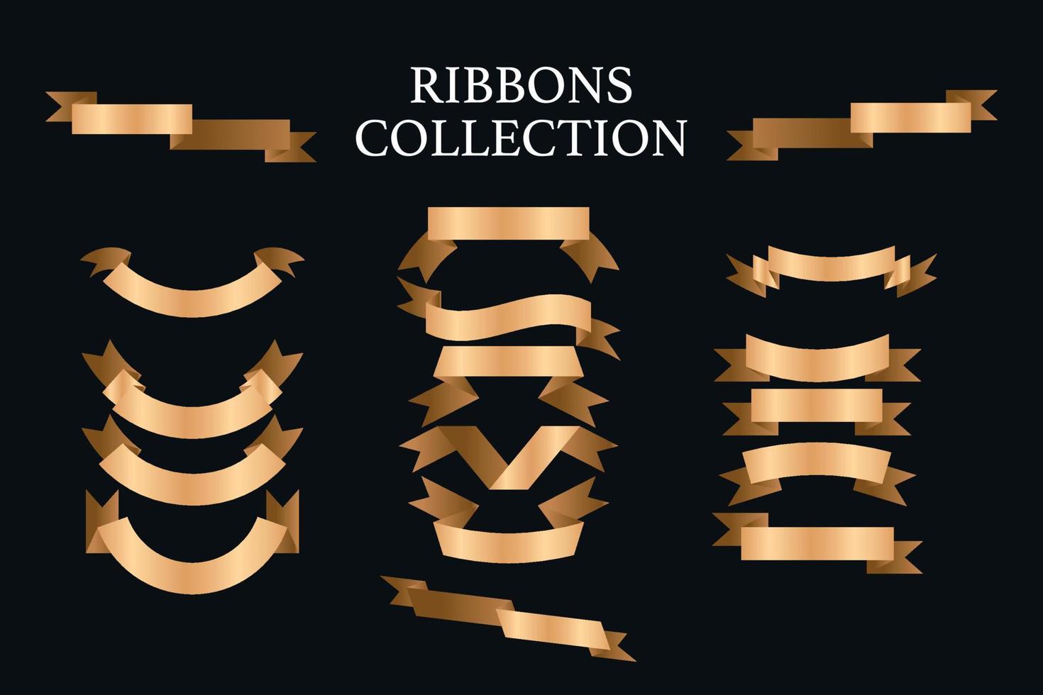 gold ribbons free collection 22357412 Vector Art at Vecteezy