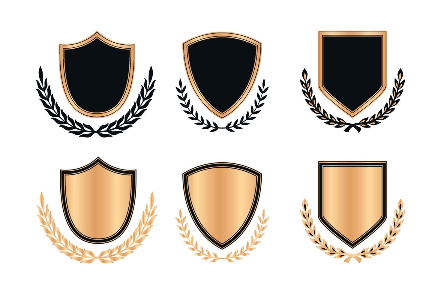 elegant gold shield badge for logo vector