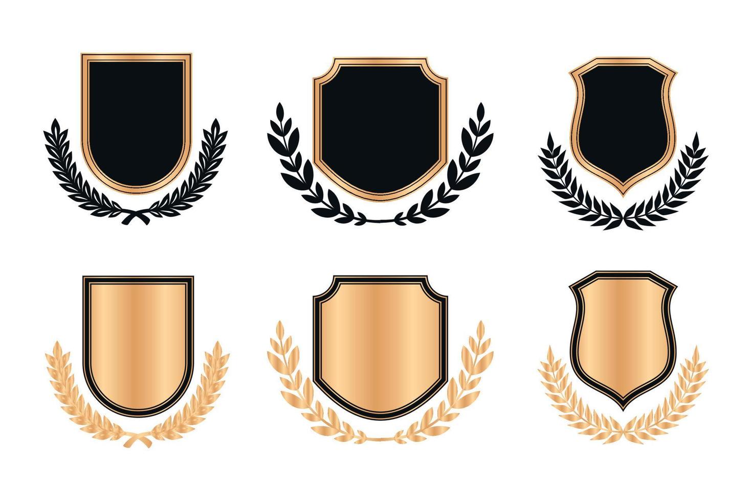 elegant gold shield badge for logo vector