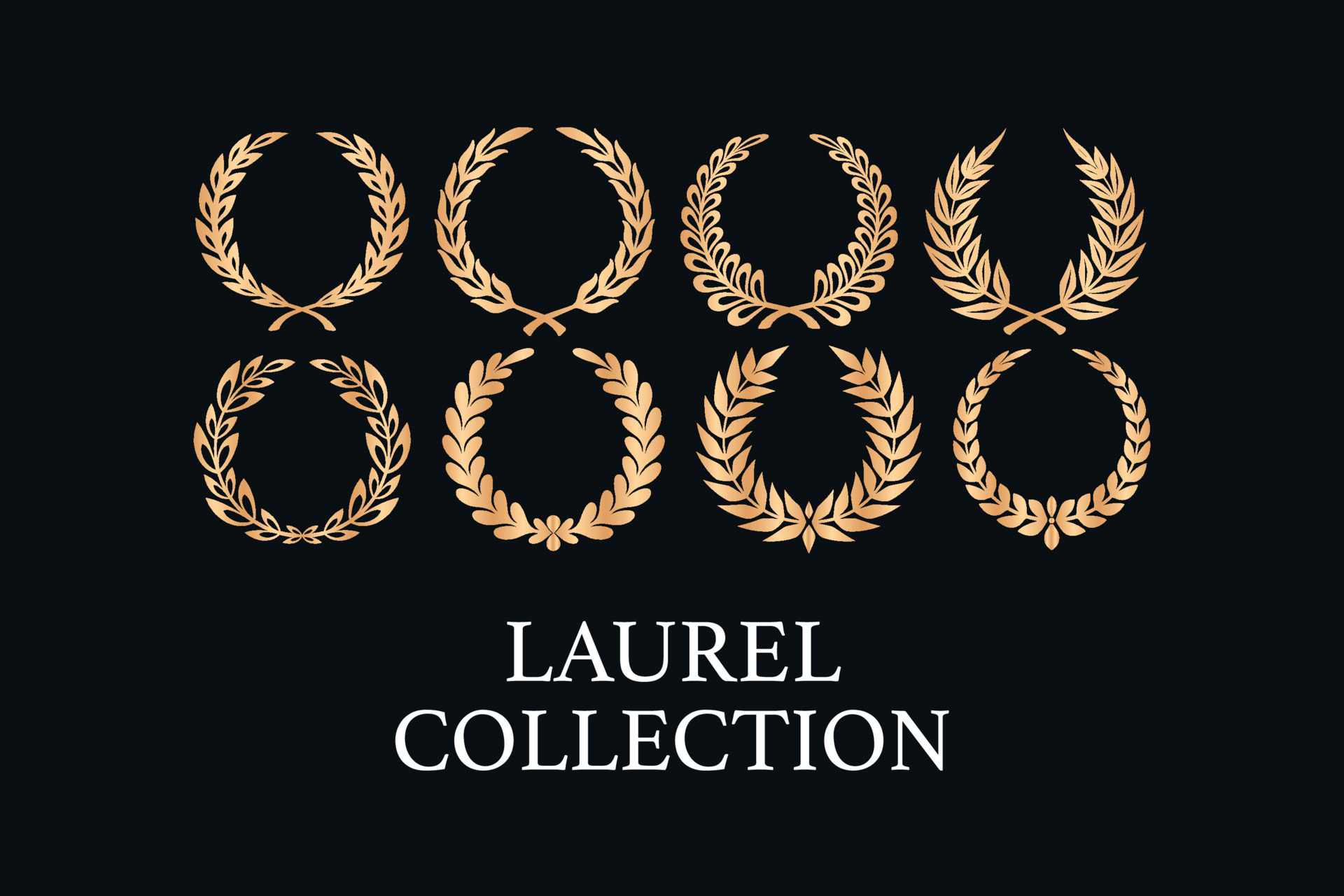 gold laurel collections 22357480 Vector Art at Vecteezy