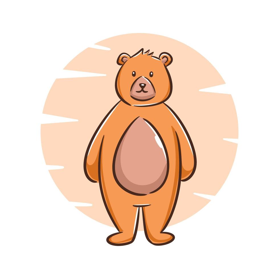 Cute cartoon bear design isolated vector