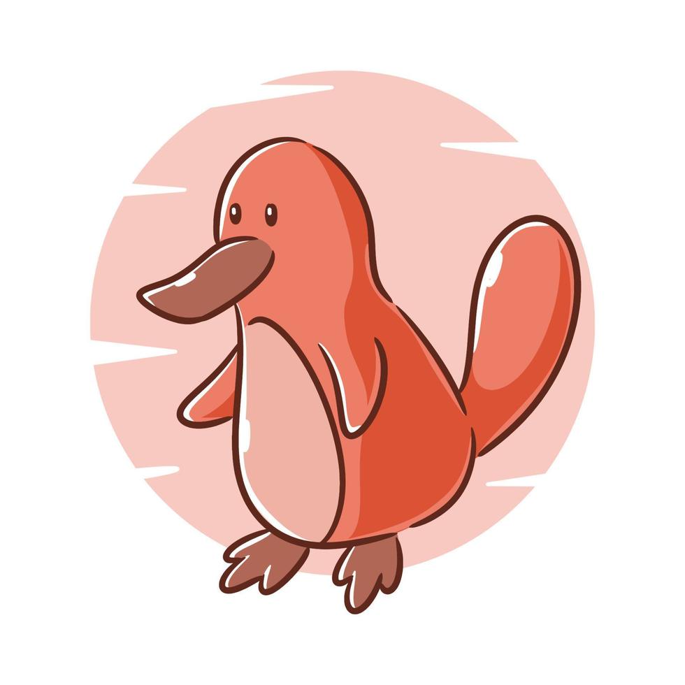 Cute cartoon platypus design isolated vector