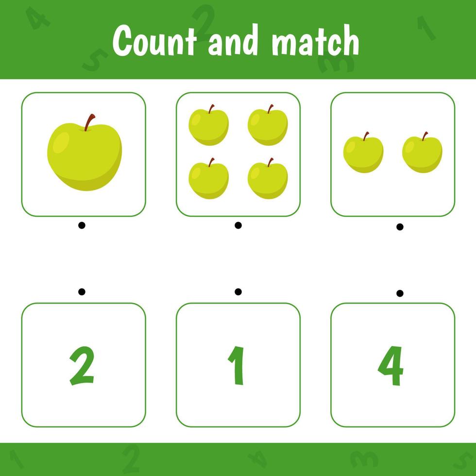 Count and match. Apple vector