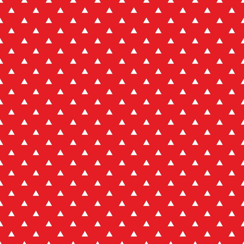 White Seamless Triangles Pattern On Red Background vector