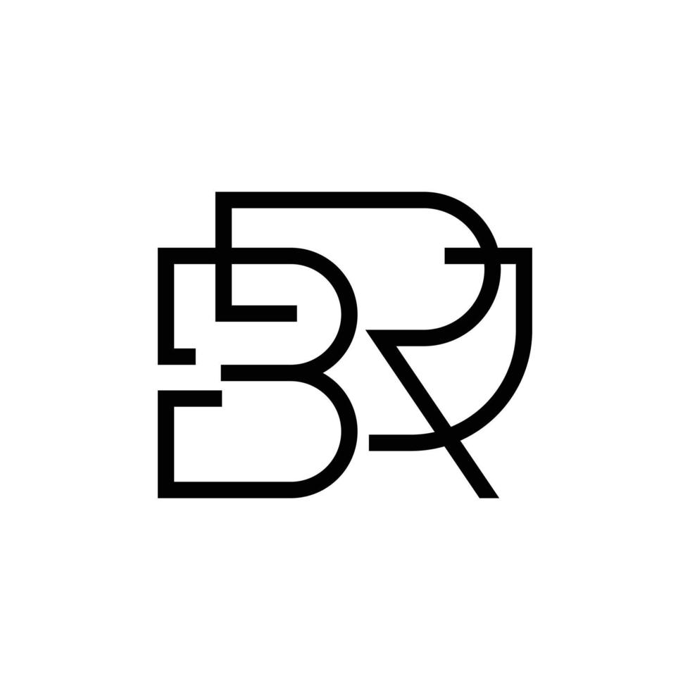 brj monograma vector logo. un logo hecho desde Tres letras y Delgado línea. adecuado para personal marca, producto, evento, compañía, oficina, y negocio.