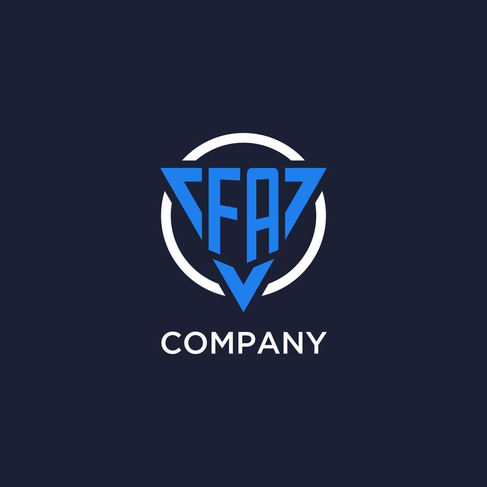 FA monogram logo with triangle shape and circle design elements vector