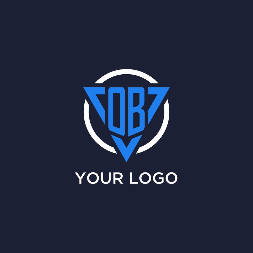 OB monogram logo with triangle shape and circle design elements vector