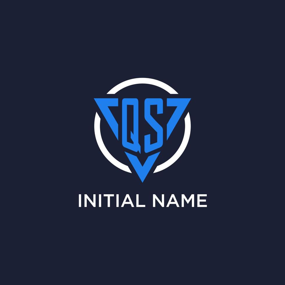 qs monograma logo con triángulo forma y circulo diseño elementos vector