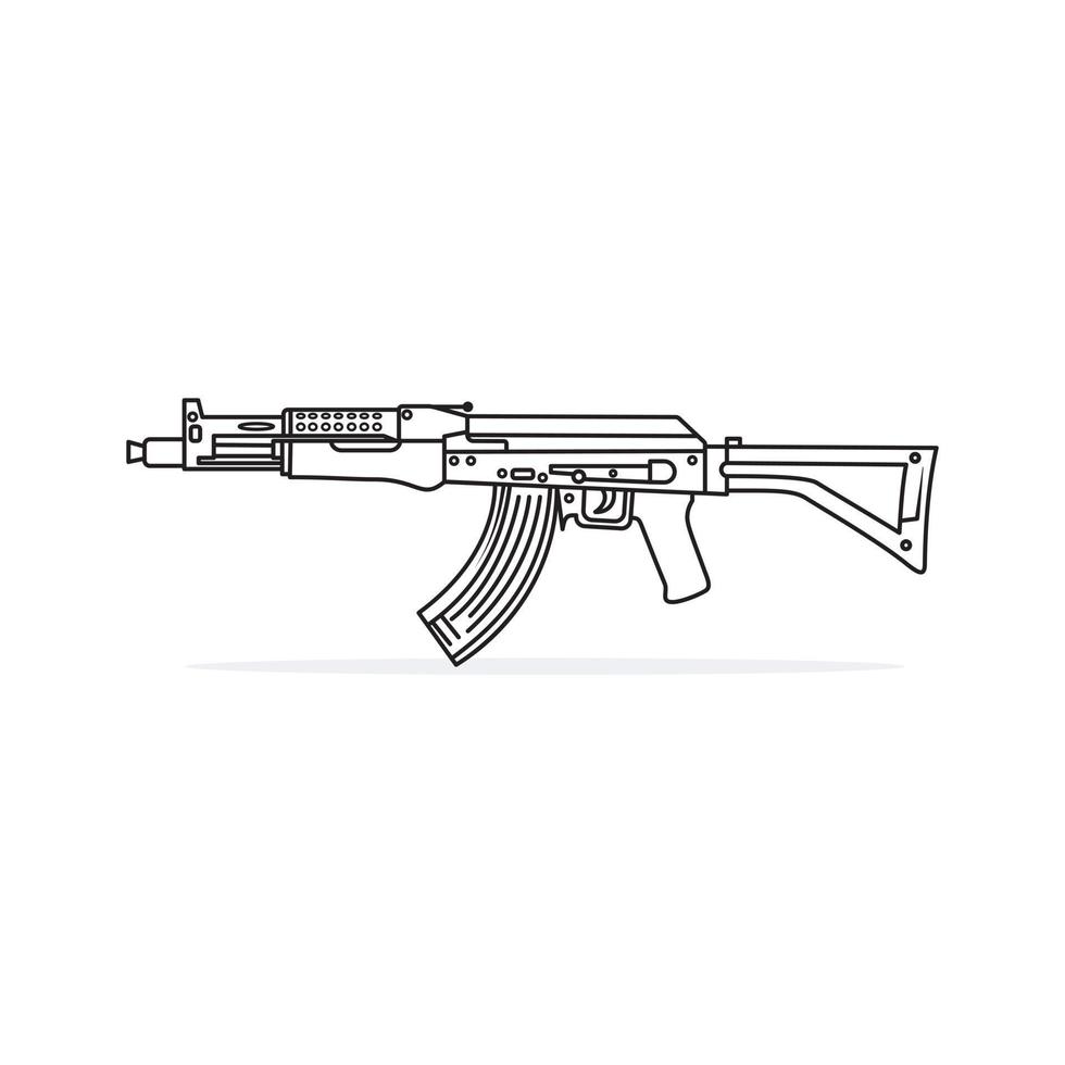 LCT AK-47 G04 NV AEG Gun with Bullets Vector Illustration. Headshot. Weapon Icon Illustration. Pistol Cartoon Logo Vector