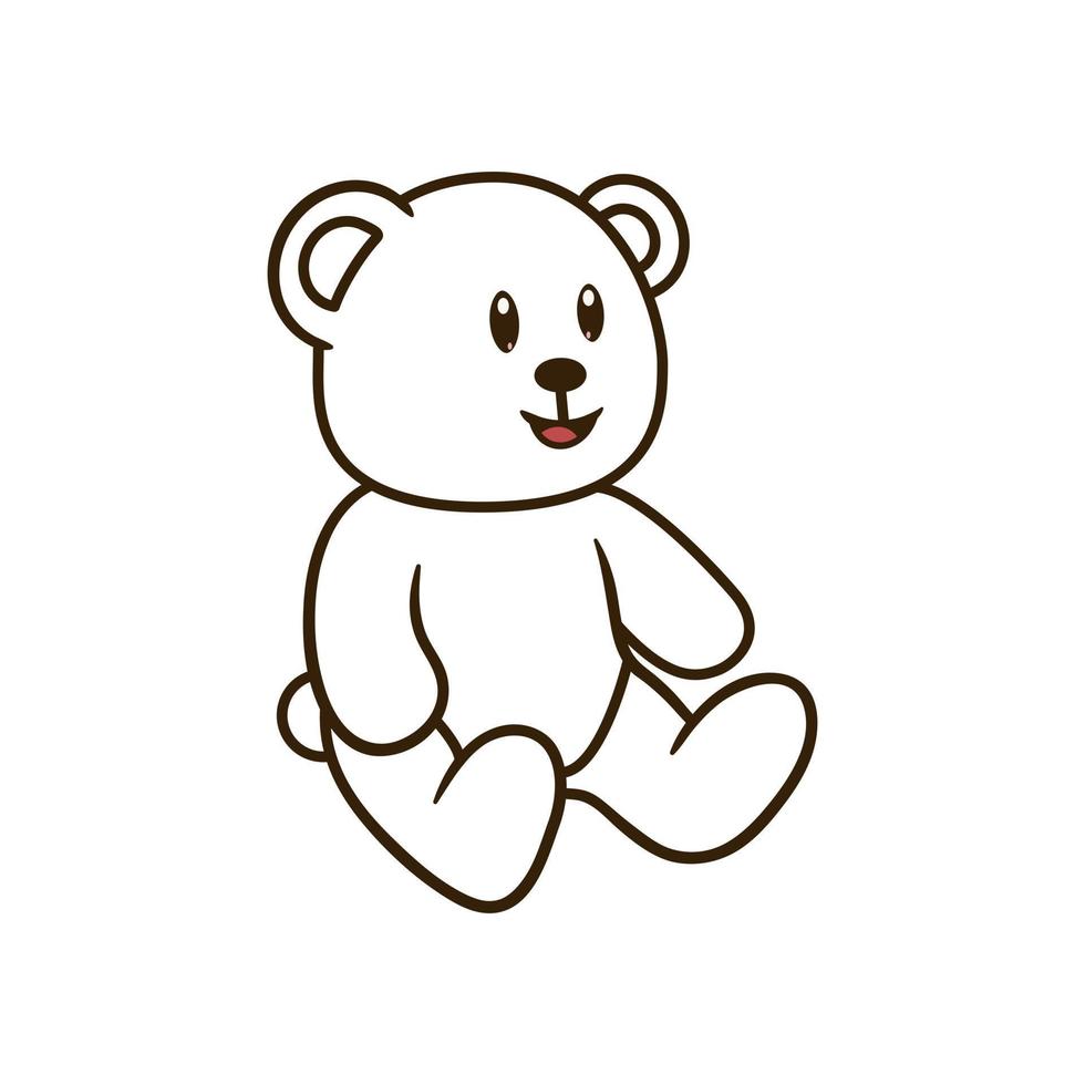 Teddy bear cartoon vector illustration.