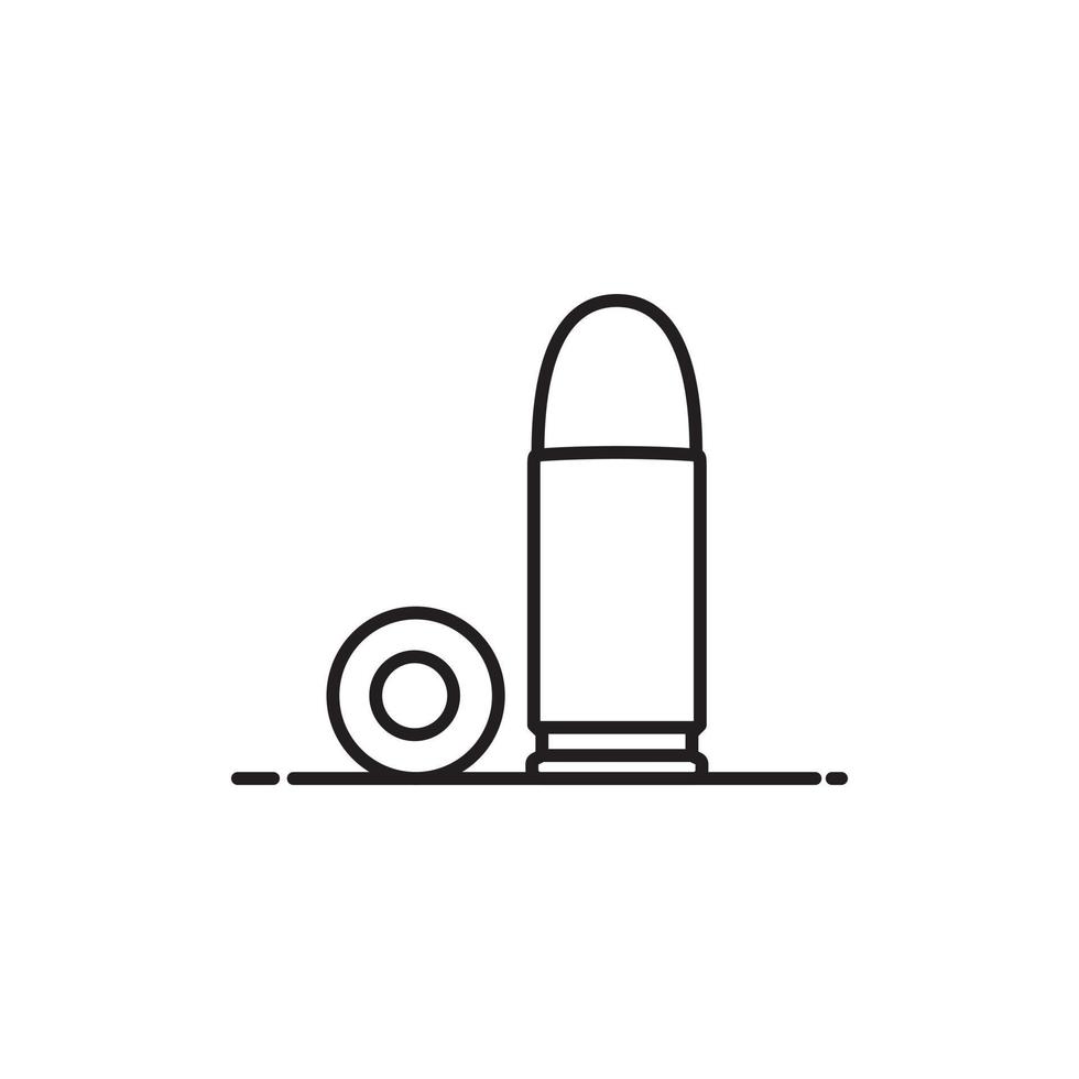 vector de bala de 9 mm de primer plano sobre fondo claro. ilustración caricaturesca