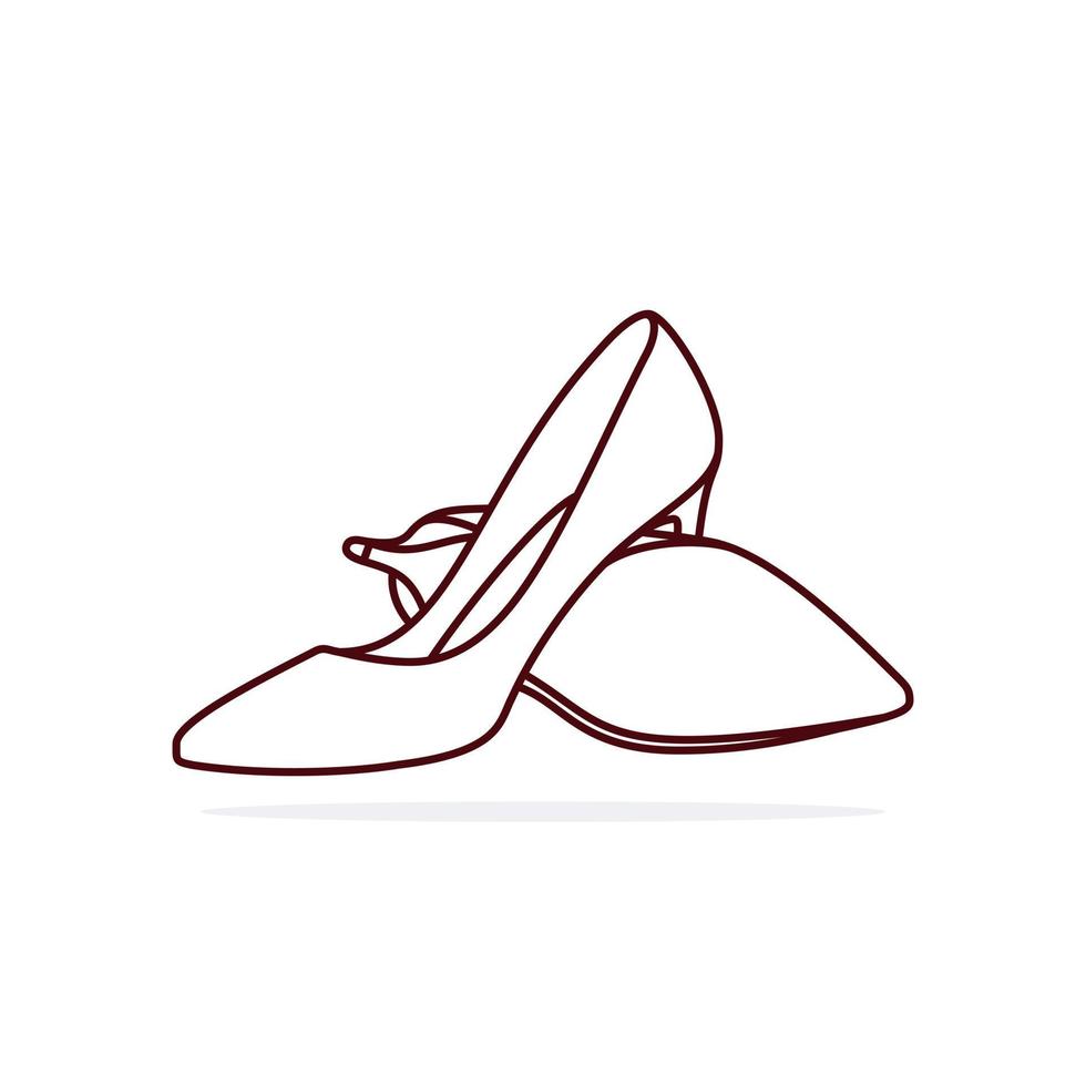 ilustración de icono de vector de moda de zapatos de verano, primavera y otoño para mujer. concepto de diseño de objetos de moda. belleza tacones altos, calzado, belleza, diseño de calzado, stiletto ceremonial.