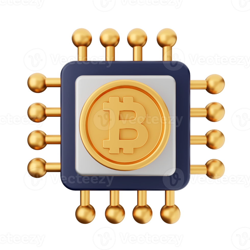 3d bitcoin cryptocurrency icon illustration png