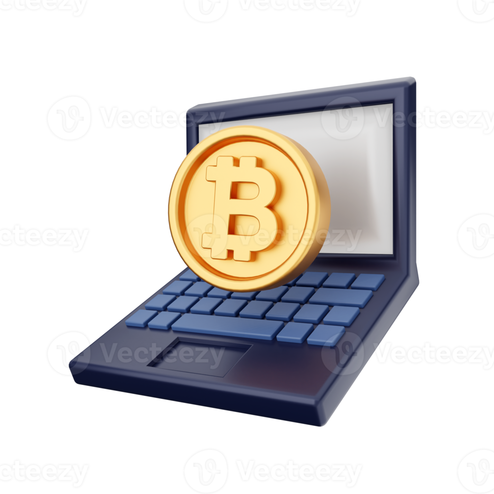 3d bitcoin cryptocurrency icon illustration png