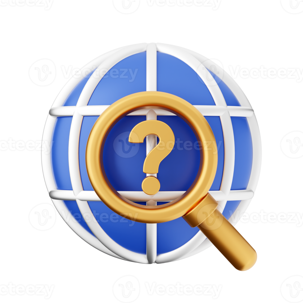 3d frequently asked questions icon illustration render png