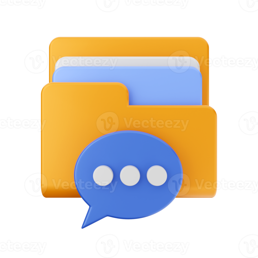 3d folder file icon illustration png