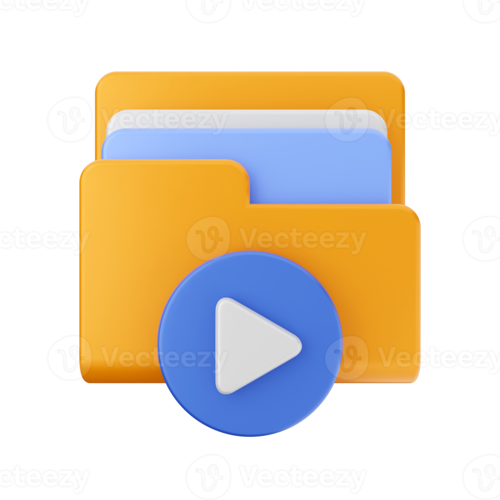 3d folder file icon illustration png