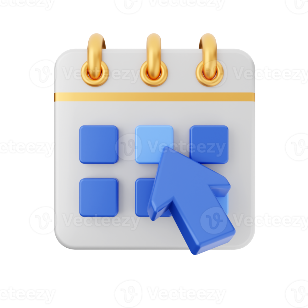 3d calendar icon illustration render png