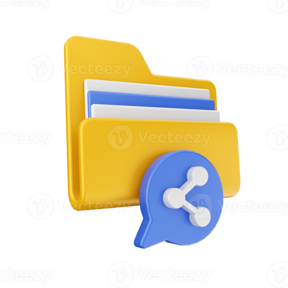 3d folder file icon illustration png