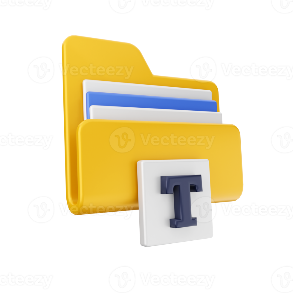 3d folder file icon illustration png