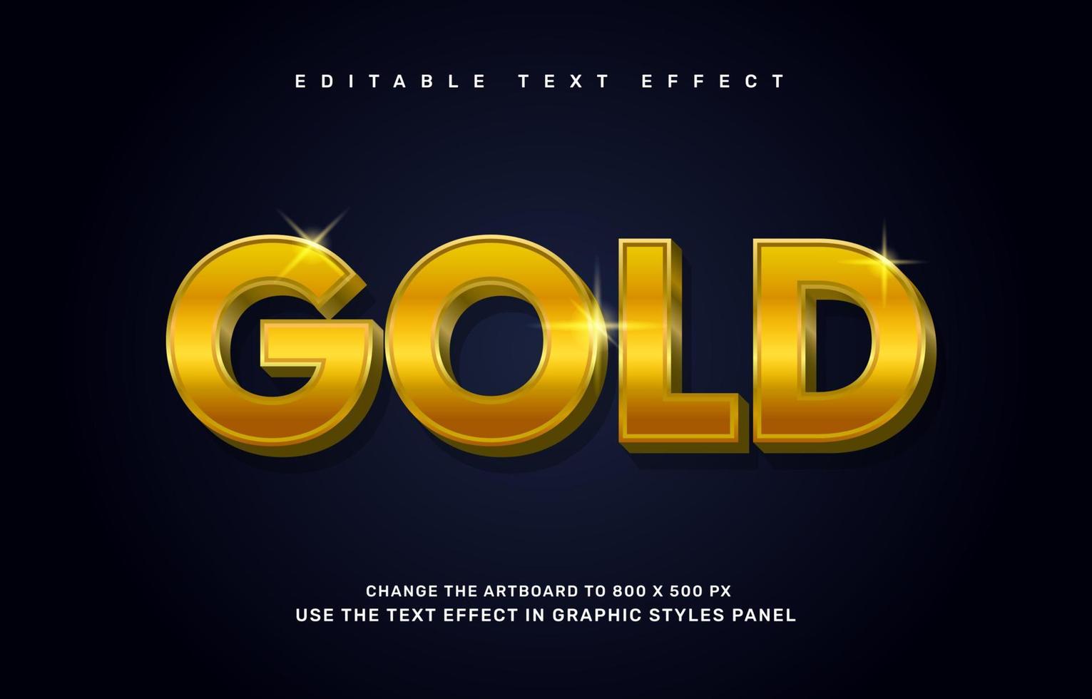 elegante oro cromo editable texto efecto modelo vector